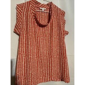 CAbi Colorful Sleeveless Top Blouse Dash Print Office Career Size S